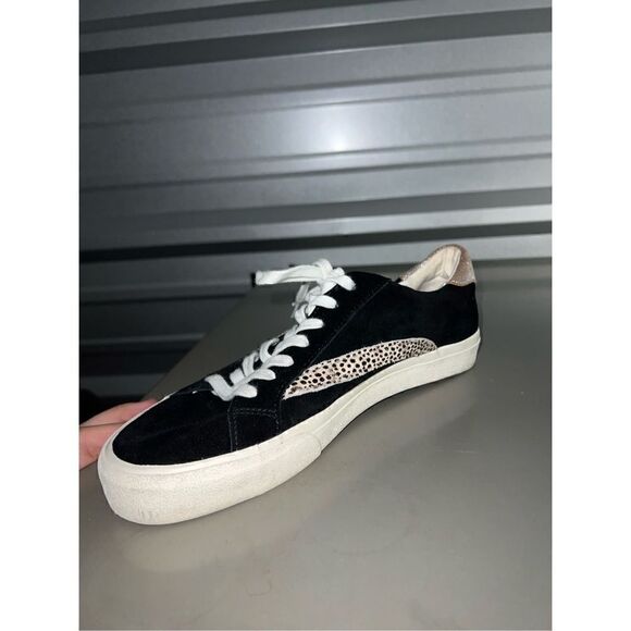 Madewell Black Suede & Leopard print Sneakers Size 9 - Picture 4 of 8